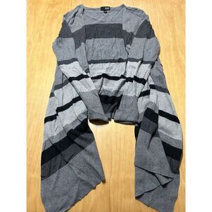 A.N.A A New Aproach Womens White Black Gray Open Midi Cardigan Medium